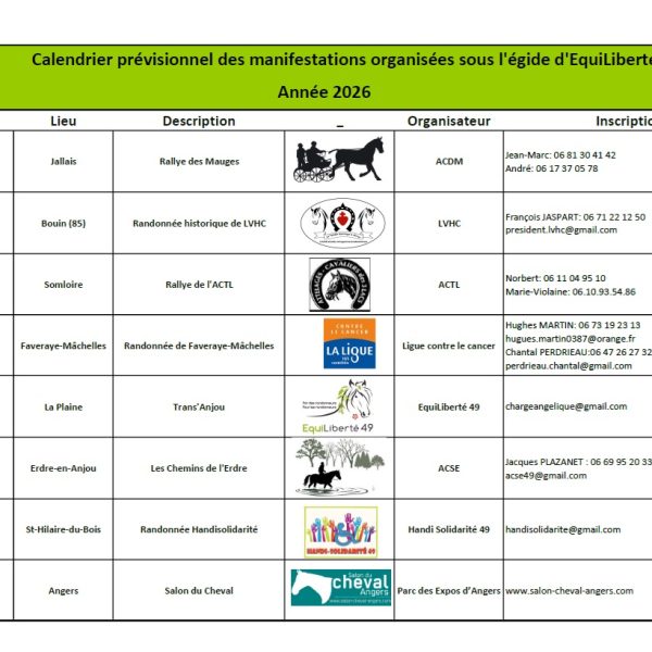 calendrier eql 2026