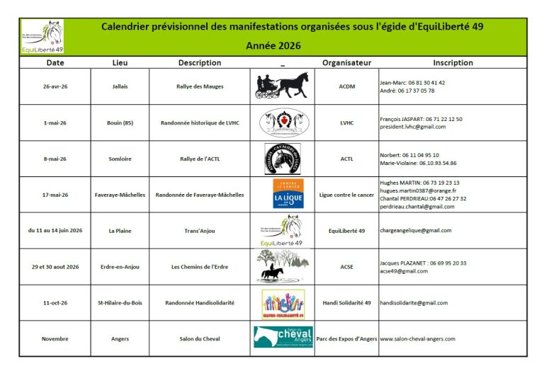 calendrier eql 2026